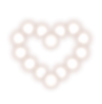 ぼやけた白い丸が連なったハート
