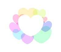 カラフルハートの白抜きミニフレーム