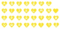 サムネイル手描きのアルファベットハート素材黄色