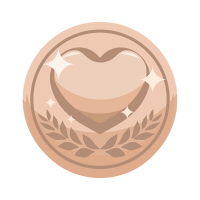 ハートコインイラスト銅色