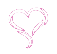 非対称なハートピンク