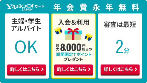 ヤフーカード入会キャンペーンで誰でも13,000Tポイント獲得！