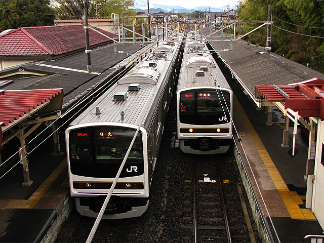205系600番台 宇都宮線・日光線 ドア上鴨居部 路線図 2013年
