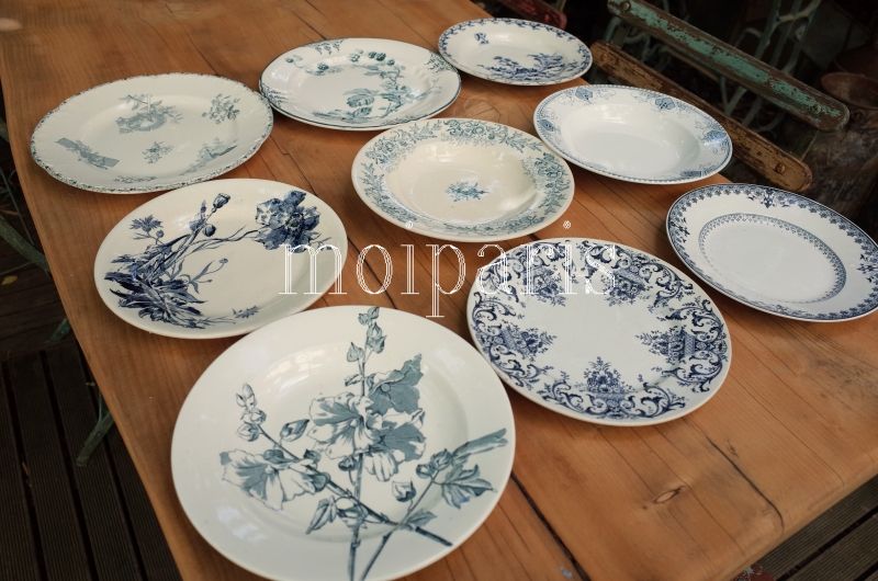 U＆Cサルグミンヌなどの美しい青いお皿たち : パリ生活社ミルクとマカロン2