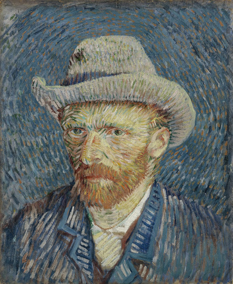 灰色のフェルト帽子の自画像vangoghmuseum-s0016V1962-800