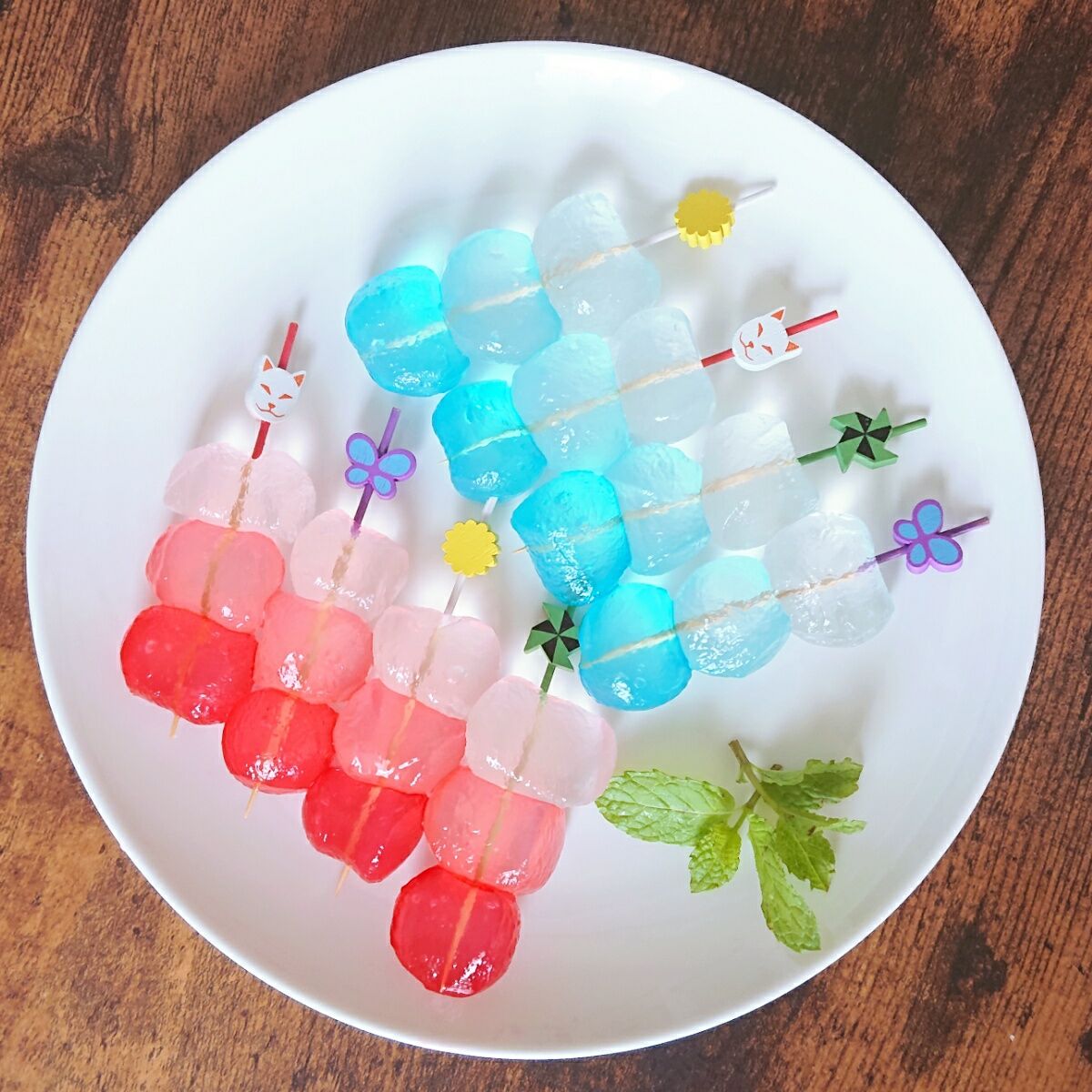 涼しげスイーツ その カラフルわらび餅 河童のゆらり