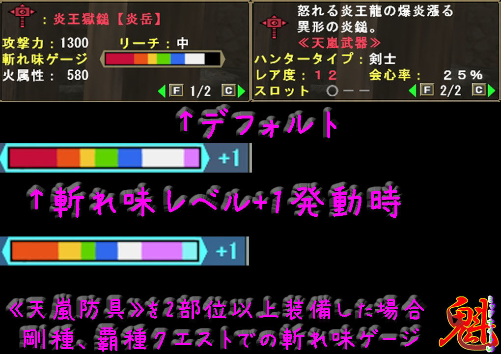 覇種防具3部位使用 ハンマー用装備 ハンマーの覇種武器完成 魁 ミッドナイトｗ