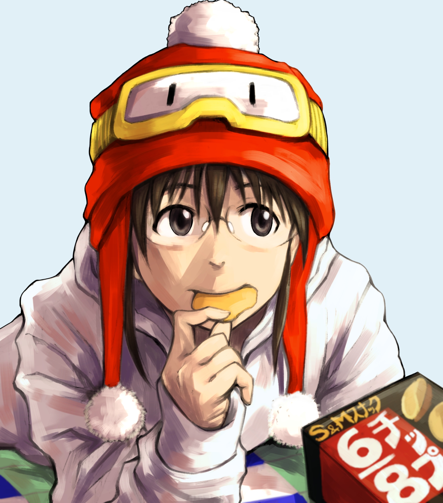 ポテトチップを食べる女子 耳山貴一の耳専イラスト部2