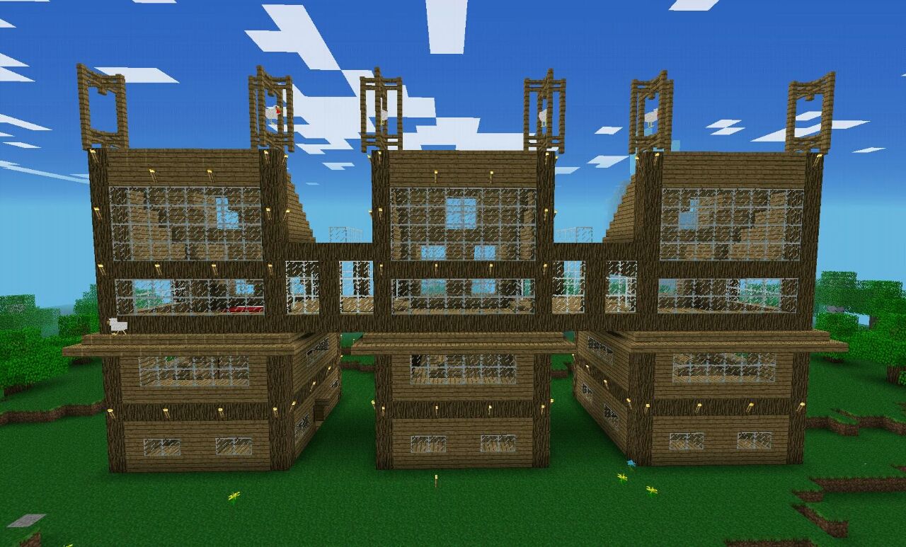 連結 斜め屋根の家 初めてのマインクラフト Pe