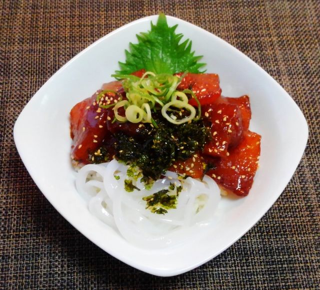 ３回のごはんをまとめたよ 笑 韓国風まぐろの漬け丼 水は方円の器に随う