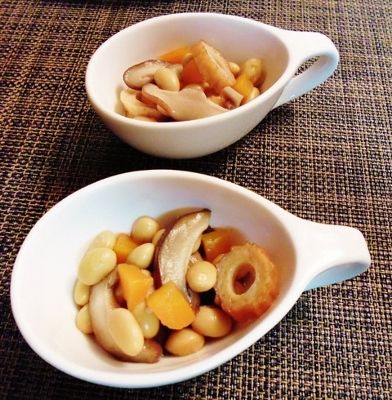 きんきの開きをメインに作り置きから選んで和プレ 圧力鍋大豆煮 水は方円の器に随う