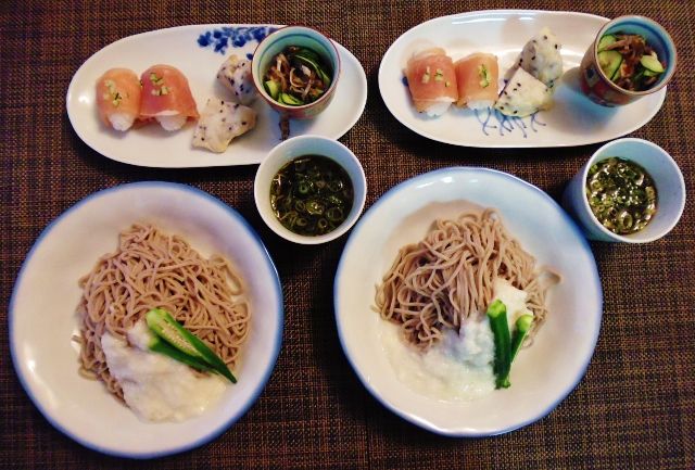 w炭水化物やん 笑 生ハム寿司 とろろ蕎麦 水は方円の器に随う w炭水化物やん 笑 生ハム寿司 とろろ蕎麦 水は方円の器に随う
