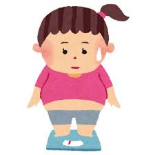 いらすとや 体重計に乗っている太った女の子