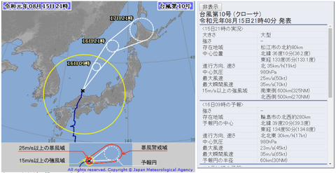 2019台風10号u