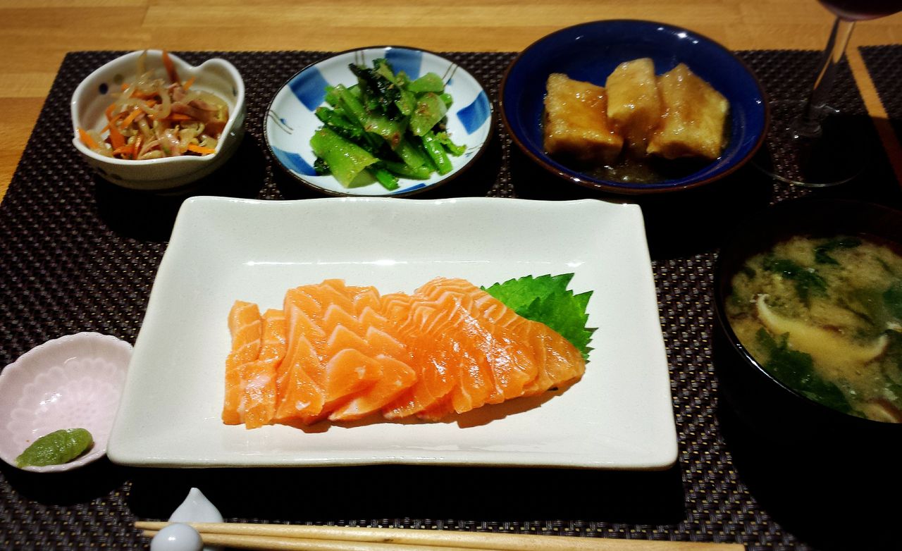 おうちご飯 サーモン刺身定食 料理クッキング Com