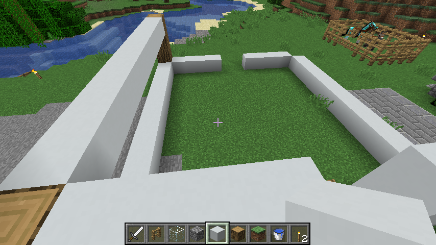 馬小屋をつくる Minecraft 世界ゆったり街歩き