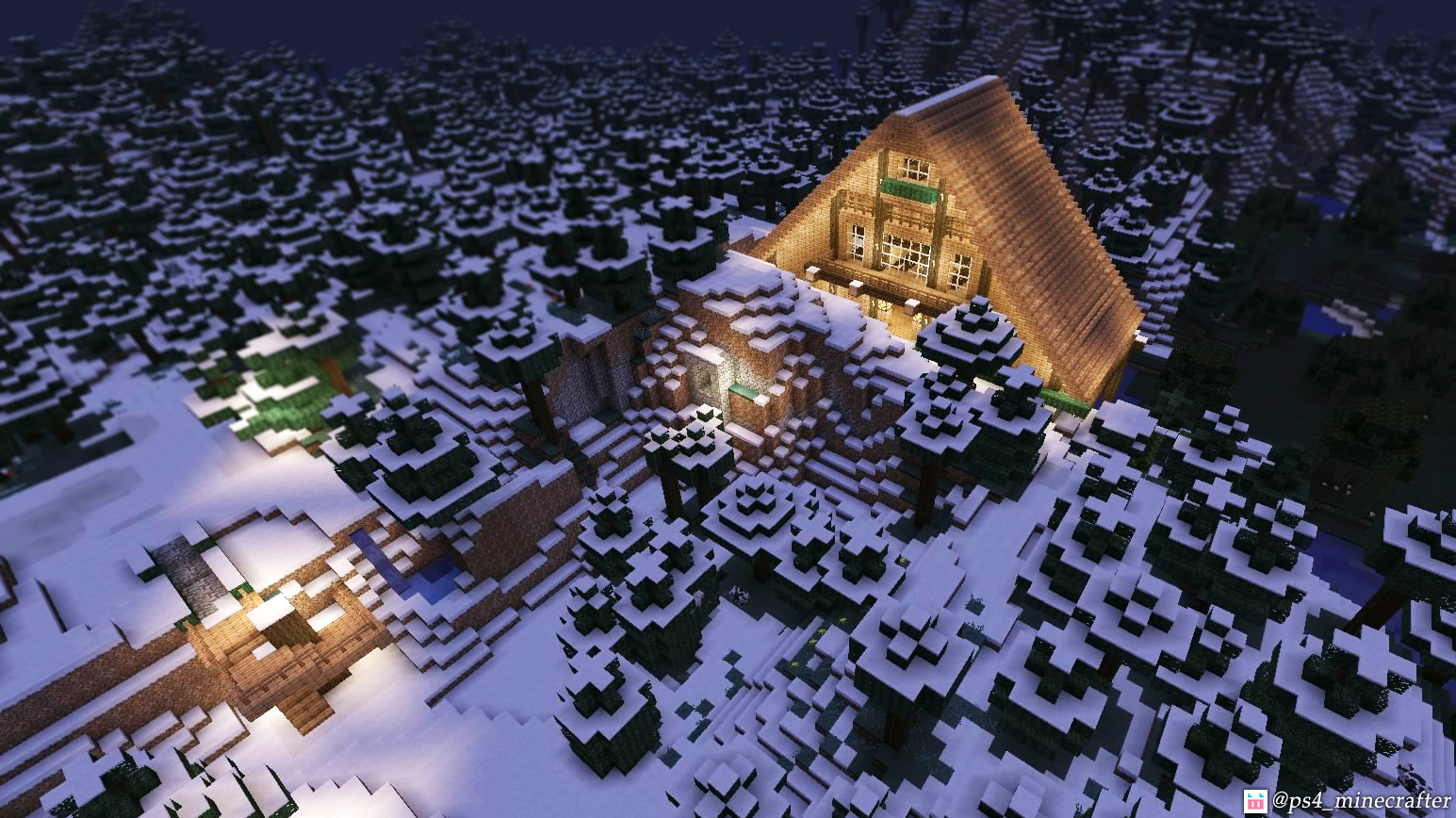 マイクラ ロッジ 山小屋 完成 かわいい感じで結構満足ッ O O Ps4版のマインクラフトを 初心者が一から色々やってみた記録