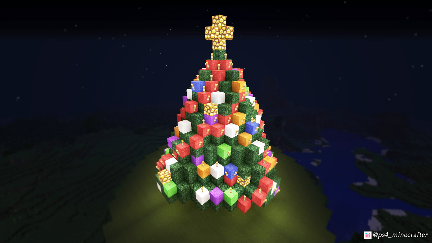 初心者向け クリスマスツリーの作り方 マイクラps4 Ps3 Pe版 Ps4版のマインクラフトを 初心者が一から色々やってみた記録