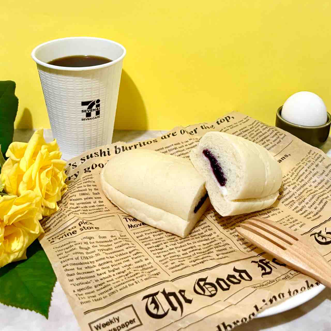 セブンイレブン】今朝の朝ごはんは、新発売「わたしの白いコッペ