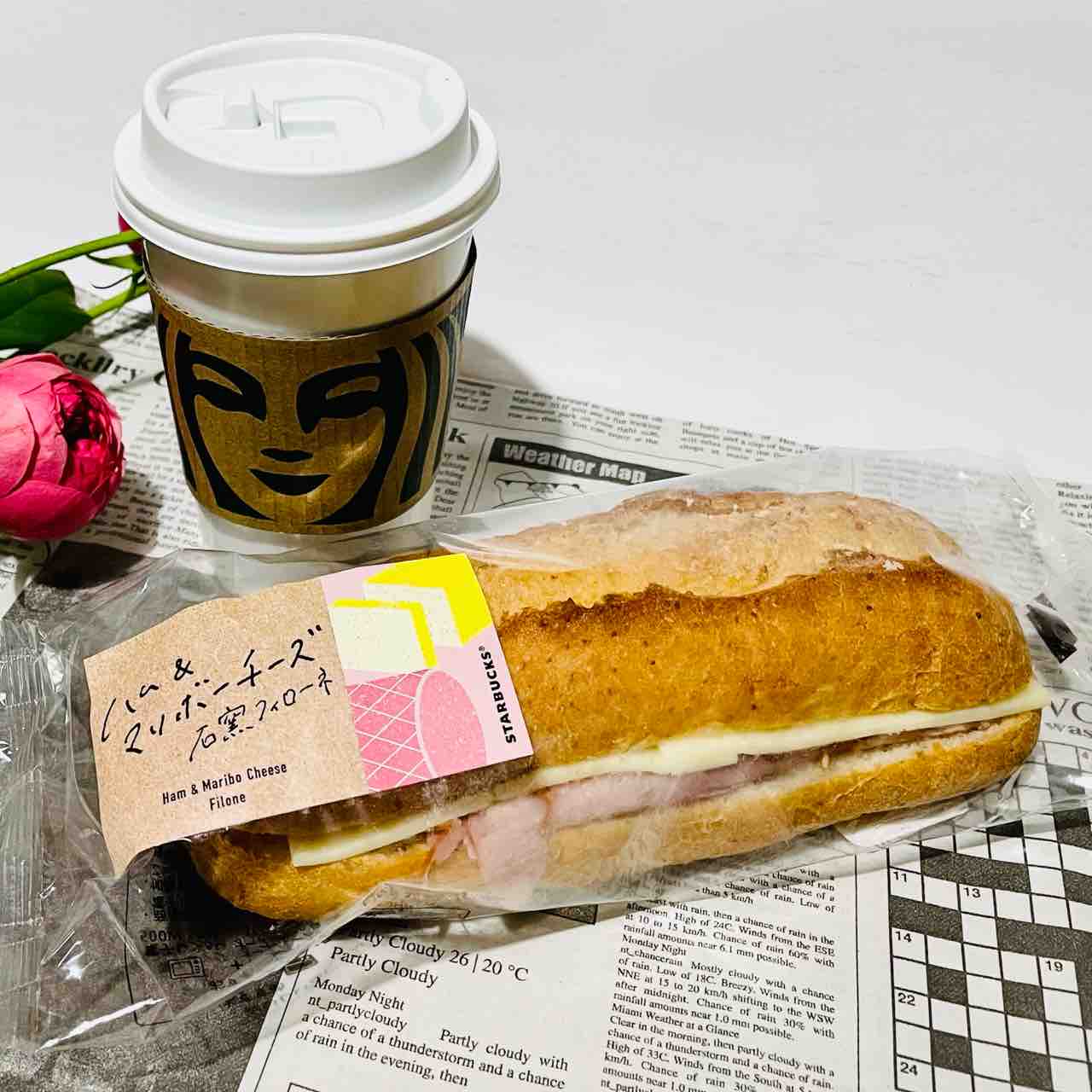 スターバックスミーナ天神店 元日の朝の朝食は ハム マリボーチーズ石窯フィローネ Nagatakのブログ