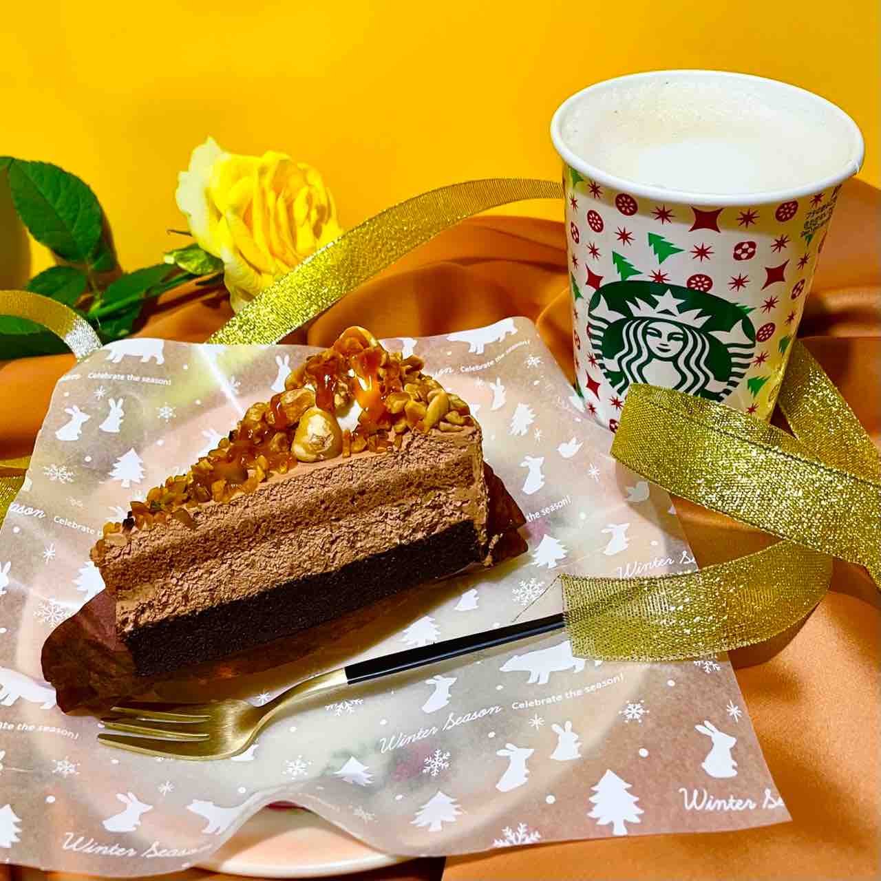 スターバックス 今日のオヤツは ナッツ キャラメルのチョコレートケーキ Nagatakのブログ