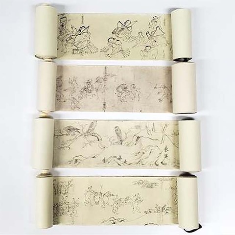買える国宝「ミニチュア絵巻 鳥獣戯画（4巻セット）」 : 日刊 