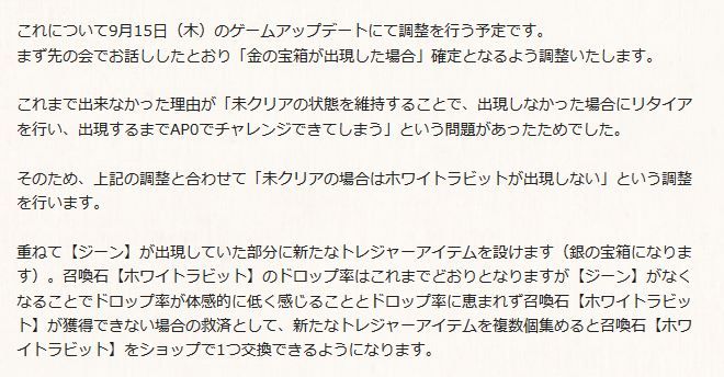 グラブル 9月15日にホワイトラビットのドロップ方式が変更 金箱は召喚石確定になるも未クリア状態のリタマラでは出現しなくなるように ミニゴブ速報 グラブルまとめ グラブル 9月15日にホワイトラビットのドロップ方式が変更 金箱は召喚石確定になるも未クリア状態のリタマラでは出現しなくなるように ミニゴブ速報 グラブルまとめ