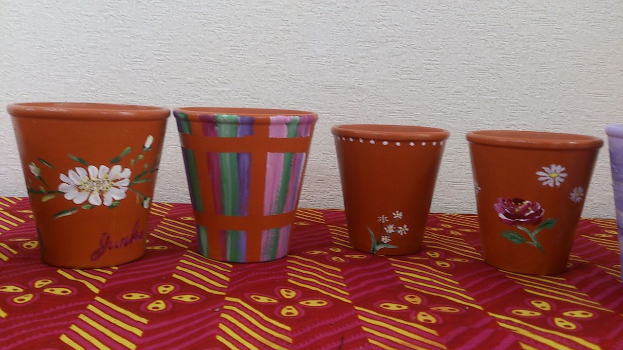植木鉢にペイント 日々素敵