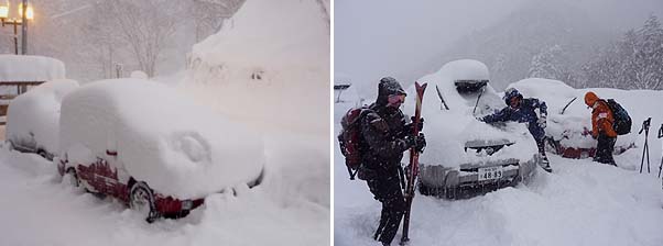 雪に埋もれた車