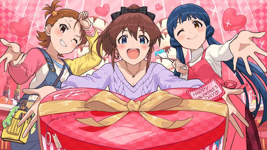 ミリシタ タイトル画面がバレンタインだぁ ホワイトボードもバレンタイン ミリシタまとめ雑談