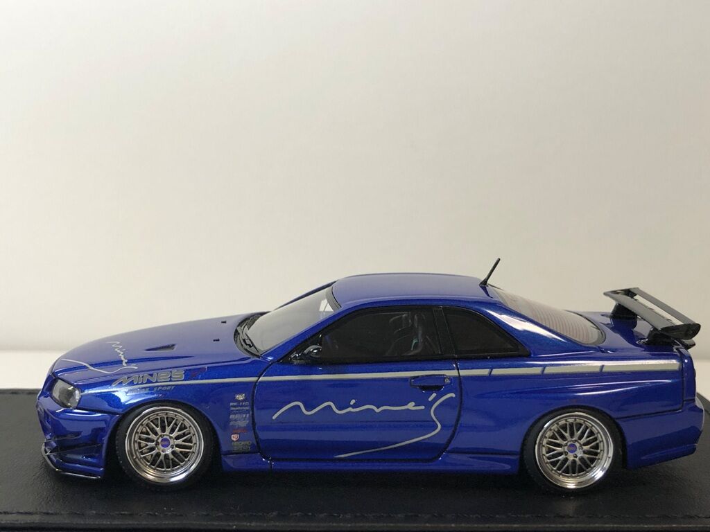 イグニッションモデルSkylineGT-R Mine'sBayside Blue ignition model（イグニッションモデル） 1/64 Nissan Skyline