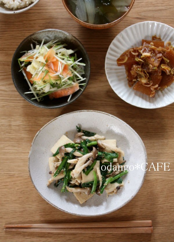 晩ごはん その48 高野豆腐の炒めもの の献立 野菜ごはんとナチュラルおやつ おだんごカフェ