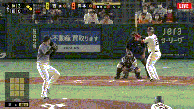 Gif 巨人岡本の確信ホームラン カッコよすぎるwwwwww 2ch野球まとめアンテナ