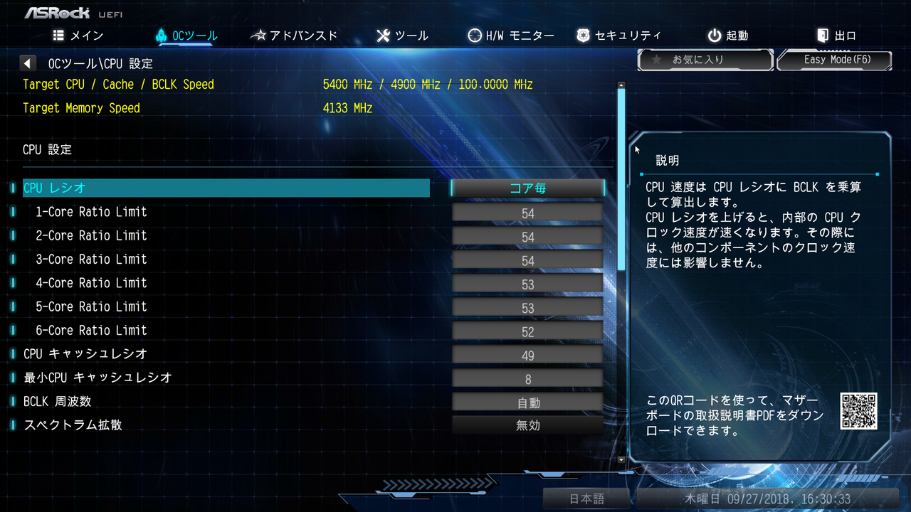 i7-8086K 5.2GHz常用設定(10/18追記→5.3GHz : Misc Mods