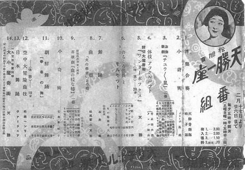 松旭斎天勝興行年表 昭和8年（1933年）1月～6月 : 見世物興行年表