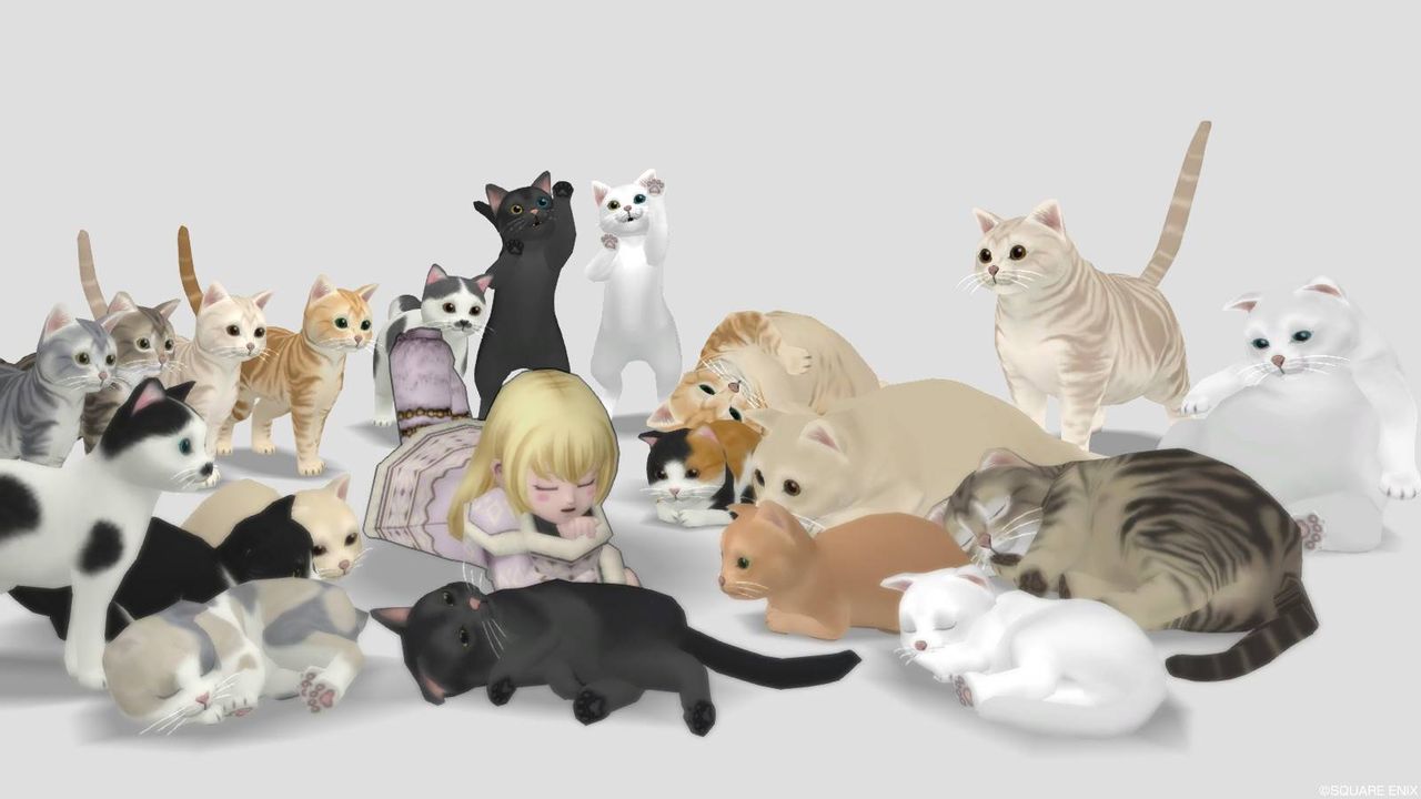 ふくびき景品のネコの像を種類並べてみました ぽれぽれ