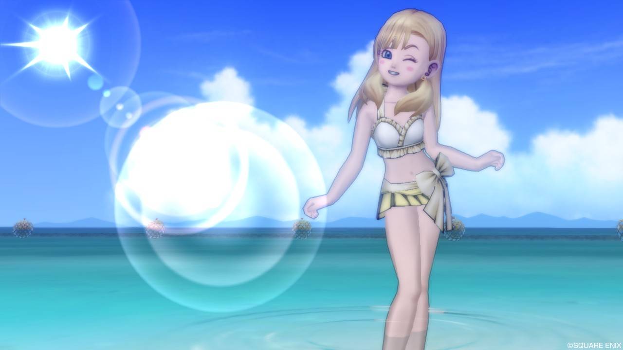 ちゃんと泳げるよ スウィートビキニ白でドレスアップ ぽれぽれ