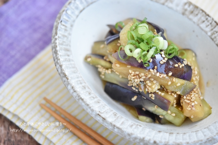 レンジ調理でわずか2分 なすがとろとろ冷やし中華風なすのお浸し