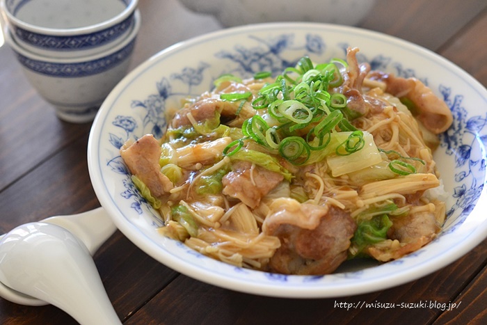 10分で完成 豚バラ白菜のあんかけベジ丼 作り置きおかずレシピとお