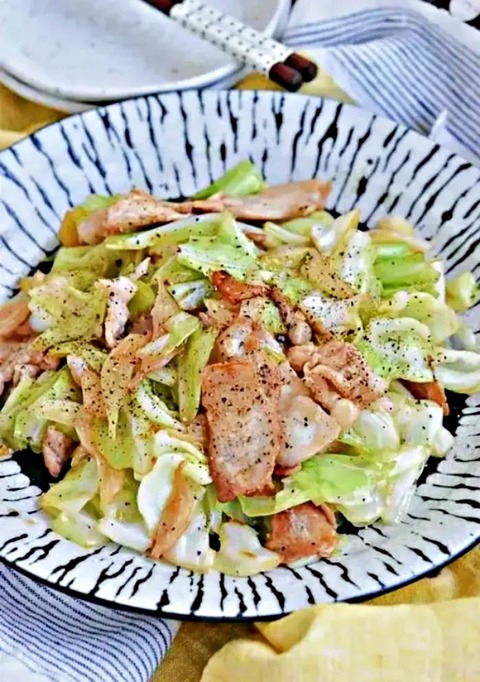 豚バラキャベツのやみつき塩だれ炒め-レシピ-メイン-写真