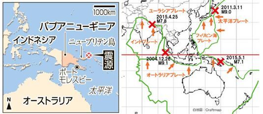 【M７．７】AA!!規模が大きいww地震wwニューギニア東部ww！！