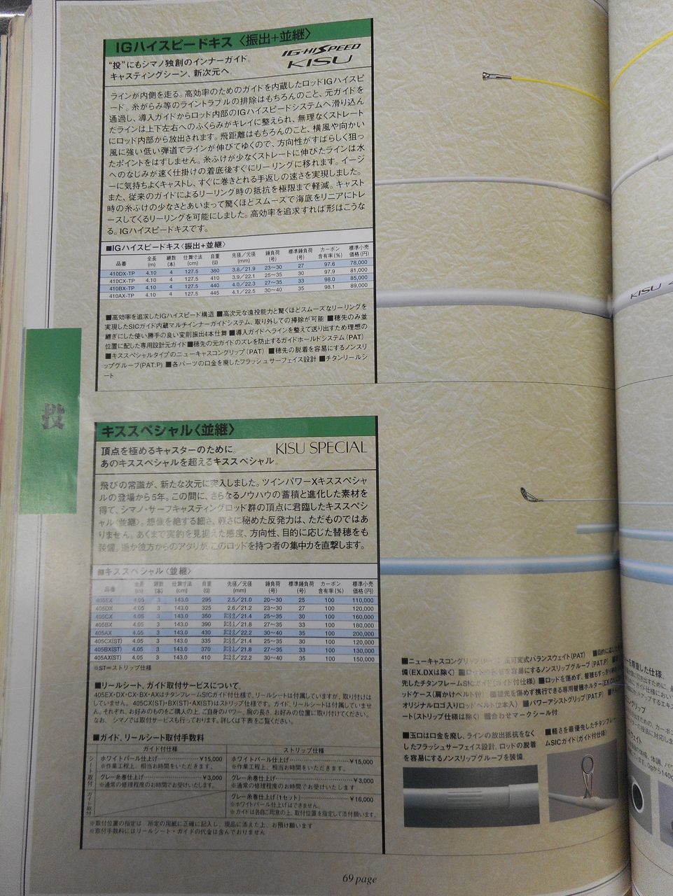 シマノ総合カタログ 1996 投竿編 塾長先生の広島投げ釣り日記