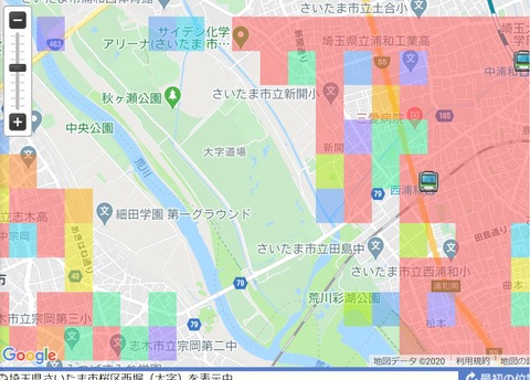 ヒートマップさいたま市桜区新開土地
