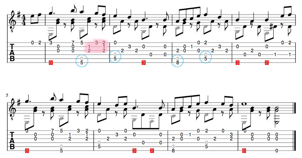 ソロギターアレンジの流れ その Musescore 2 で譜面を作る Tab譜の編集 楽奏庵のブログ うちがしまギター教室 甲南山手