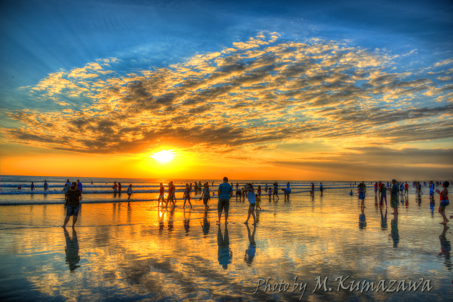 常夏のバリ サンセット 絵画 夕日 チューブ 南国 南国ビーチ 浜辺 やし