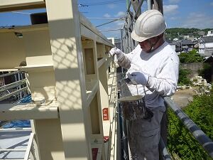 鉄骨造2階建てガレージ塗装