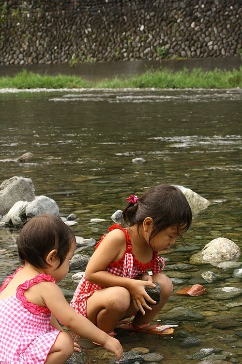 水遊び 道志川 dear family 水遊び 道志川 dear family