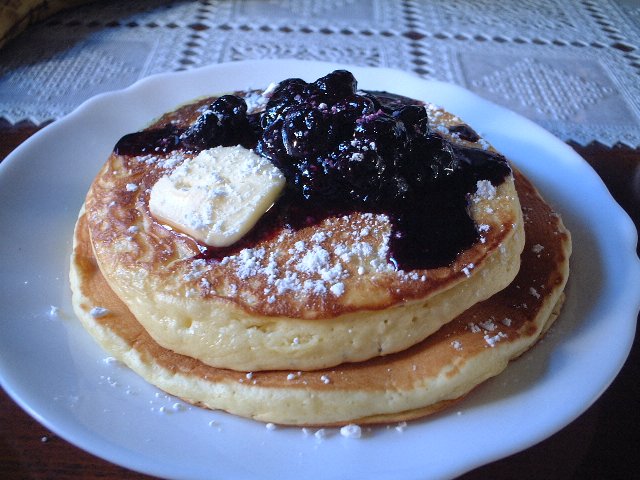 ブルーベリーホットケーキを焼きました Pancake House