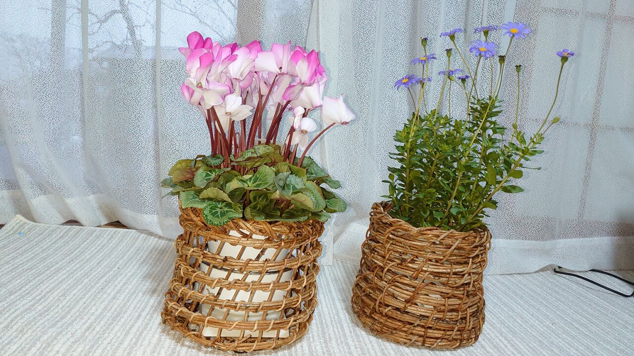 アケビの蔓細工 今日は鉢カバー : 里山暮らしの雑記帳