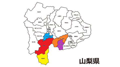 山梨県　白地図（編集）